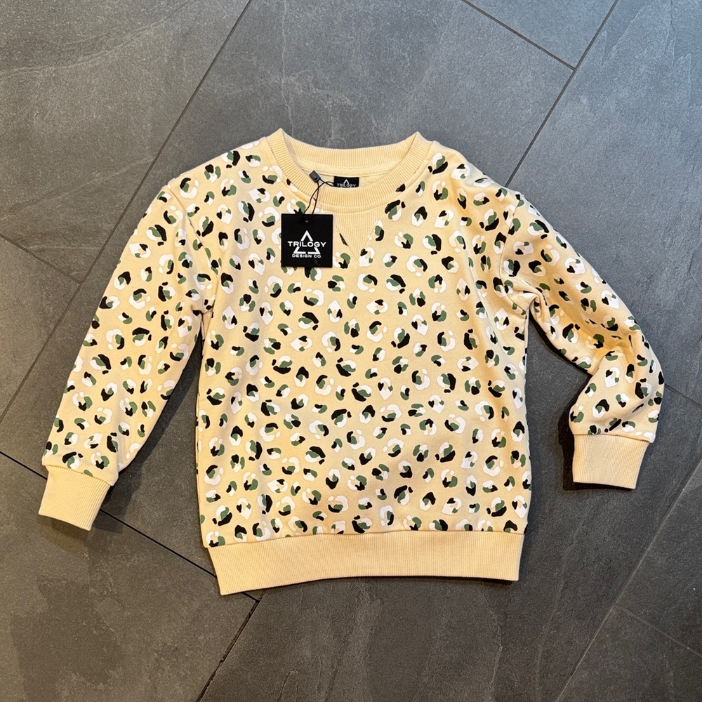 Trilogy design 4t Tan Leopard Print Sweatshirt